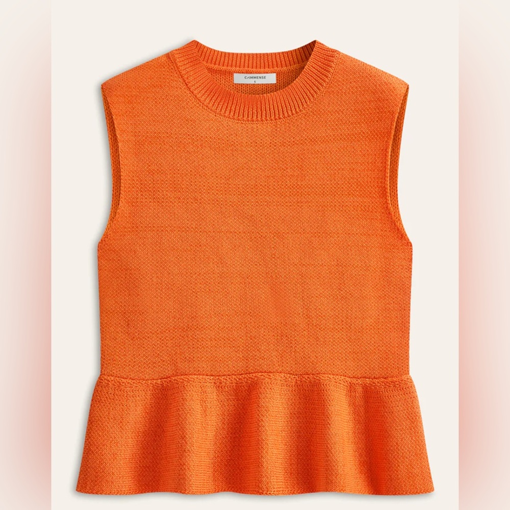 Commense Sleeveless Ruffle Hem Medium Sweater Vest NWOT